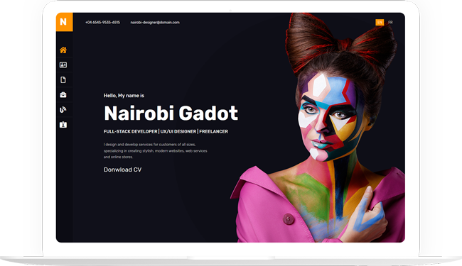 Nairo – Bootstrap 4 Personal Portfolio - 1