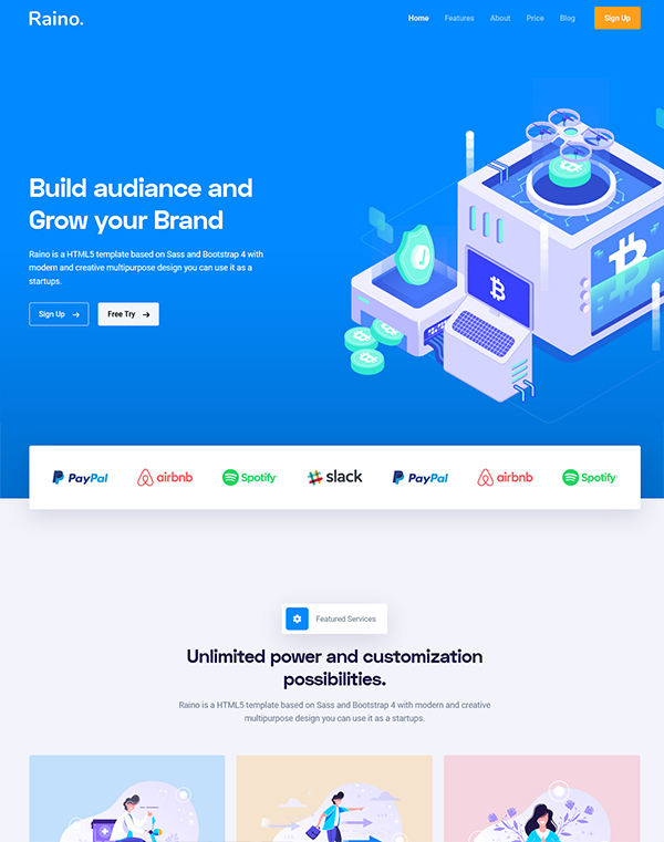 Raino - Multipurpose Responsive Template