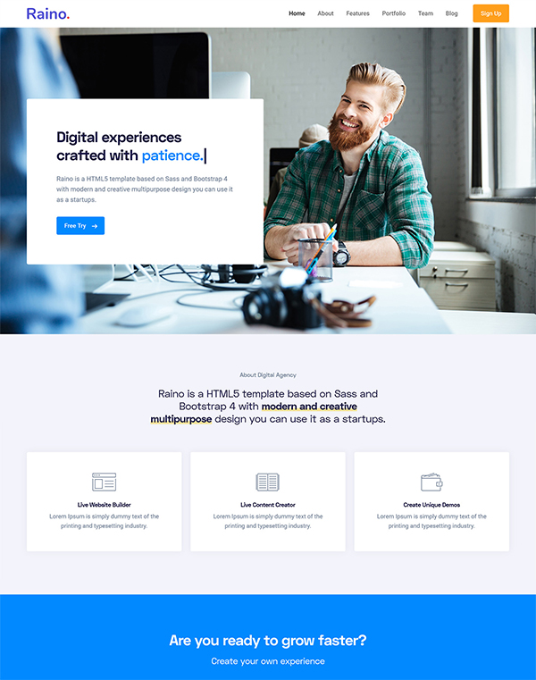 Raino - Multipurpose Responsive Template