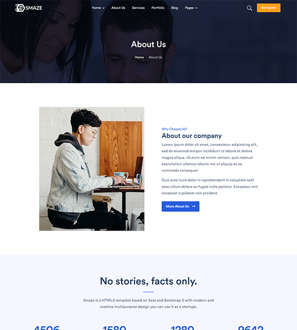 smaze - Creative HTML5 Template for Saas, Startup & Agency